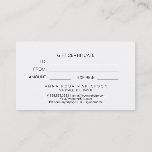 *~*宇宙月宇宙ギフト券カード 名刺 (裏面)