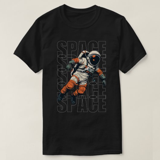 宇宙服の宇宙飛行士 Tシャツ (デザイン正面)