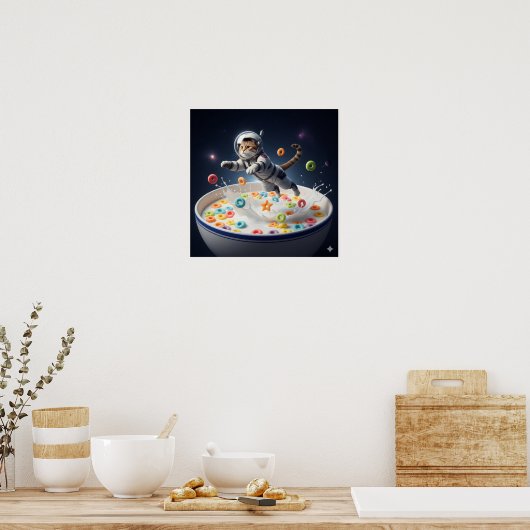 宇宙服の猫 ポスター (キッチン)