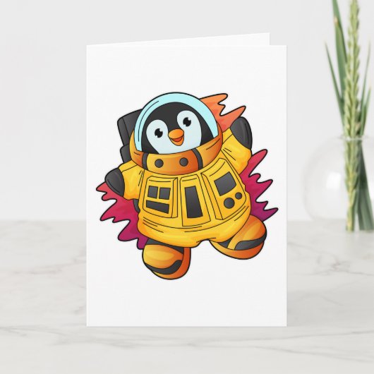 宇宙服を着たペンギン宇宙飛行士 カード (正面)