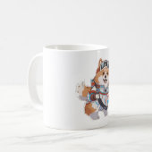 宇宙服を着た宇宙犬 コーヒーマグカップ (正面左)