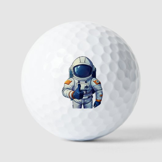 宇宙服を着た宇宙飛行士が親指を立てている ゴルフボール (正面)