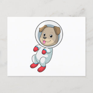 宇宙服を着た犬 ポストカード