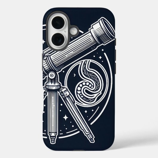 宇宙望遠鏡ヴィンテージ望遠鏡アートフォンケース Case-Mate iPhoneケース (裏面)