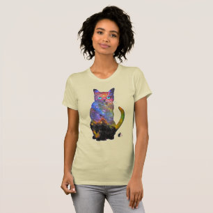 宇宙柄の猫Tシャツ Tシャツ