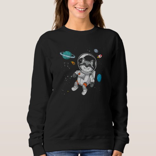 宇宙森林宇宙科学宇宙飛行士ラッコ スウェットシャツ (正面)