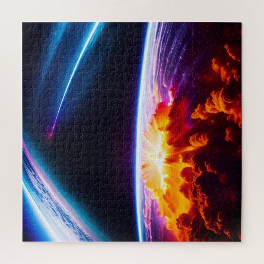 宇宙次元の下の宇宙上の爆発 ジグソーパズル (縦)