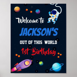 宇宙歓迎パーティーサイン宇宙飛行士ポスター ポスター