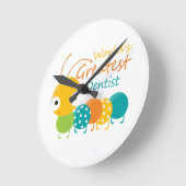 宇宙歯科最高の医 ラウンド壁時計 (傾斜)