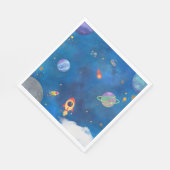宇宙水彩デザイン – ダークブルー スタンダードランチョンナプキン (角)