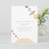 宇宙水彩少年の誕生日パーティーの招待 招待状 (スタンド正面)