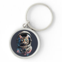 宇宙水彩画の宇宙飛行士の猫