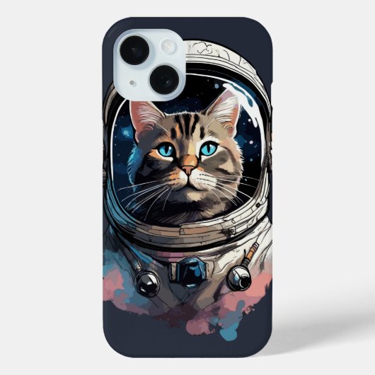 宇宙水彩画の宇宙飛行士の猫 Case-Mate iPhoneケース (裏面)
