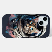 宇宙水彩画の宇宙飛行士の猫 Case-Mate iPhoneケース (裏面 (横))