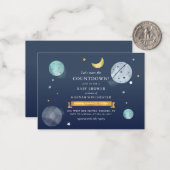 宇宙水彩赤ちゃんシャワー招待状 ノートカード (正面/裏面インサイチュ)