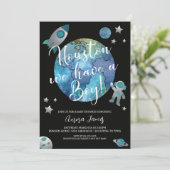 宇宙水彩赤ちゃんシャワー招待状 招待状 (スタンド正面)