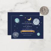 宇宙水彩銀河系ベビーシャワー ノートカード (正面/裏面インサイチュ)