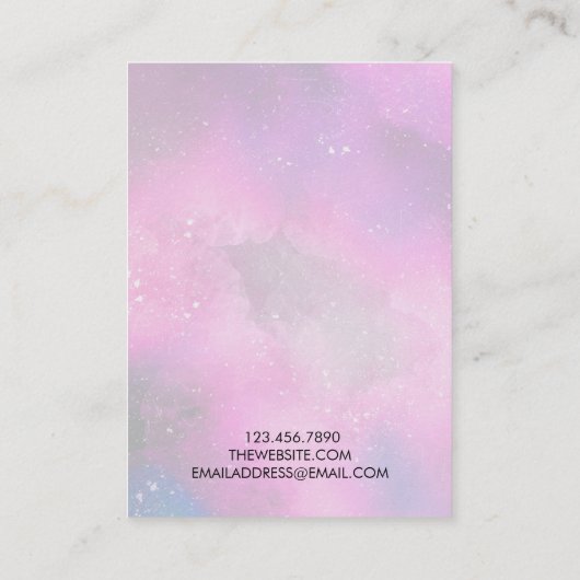 宇宙水絵画色イヤリングディスプレイカード 名刺 (裏面)