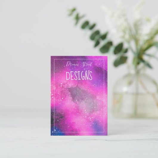 宇宙水絵画色イヤリングディスプレイカード 名刺 (スタンド正面)