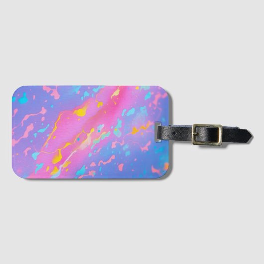 宇宙水色抽象芸術絵を描 ラゲッジタグ (正面横)