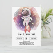 宇宙水色魔法宇宙飛行士誕生日 招待状 (スタンド正面)