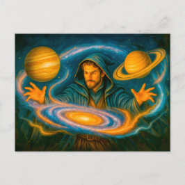 宇宙油彩画の抑制像 シーズンポストカード