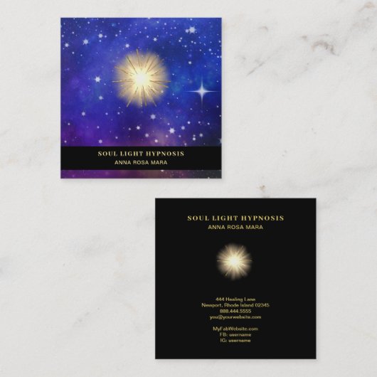 *~*宇宙治療エネルギー日曜日の破烈の宇宙星 スクエア名刺 (正面/裏面)