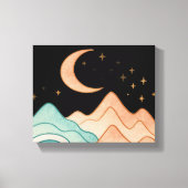 宇宙波と山 キャンバスプリント (正面)
