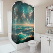 "宇宙波:海の無限大" シャワーカーテン (インサイチュ)