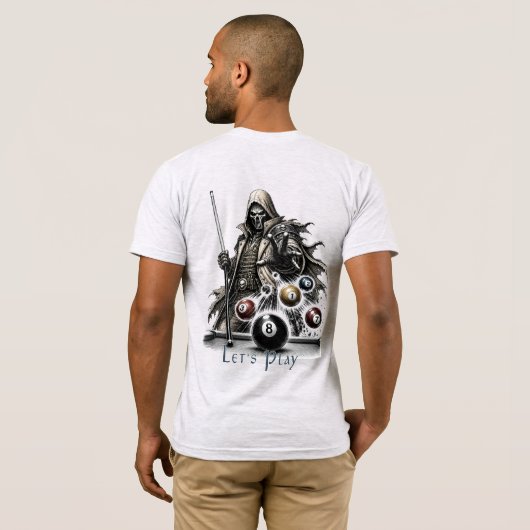 宇宙海賊ビリヤードプレイヤー Tシャツ (裏面フル)