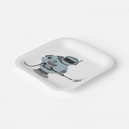 宇宙清掃員吹き付け星Sci-Fi宇宙飛行士 ペーパープレート (傾斜あり)