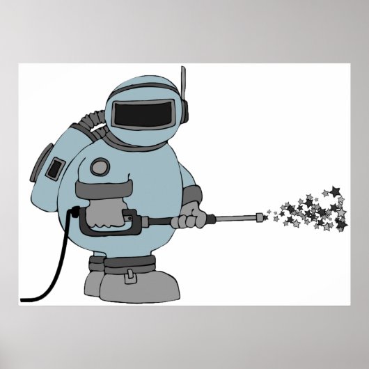 宇宙清掃員吹き付け星Sci-Fi宇宙飛行士 ポスター (正面)