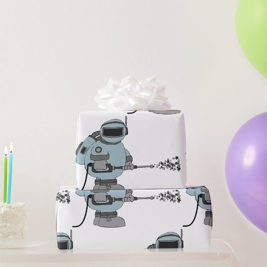 宇宙清掃員吹き付け星Sci-Fi宇宙飛行士 ラッピングペーパー