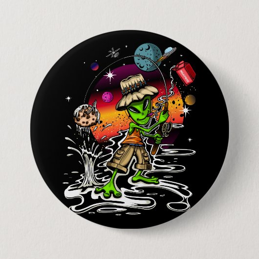 宇宙漁師 缶バッジ (正面)