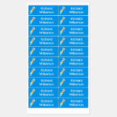 宇宙漫画飛んでいるの可愛いロパーソナライズされたボット ラベル (シート)