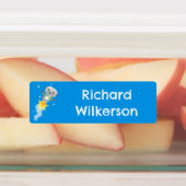 宇宙漫画飛んでいるの可愛いロパーソナライズされたボット ラベル (貼付)