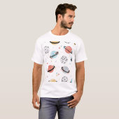 宇宙漫画：ヴィンテージ宇宙疑問に思 Tシャツ (正面フル)