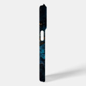 宇宙爆発ブルーと金ゴールド抽象芸術 Case-Mate iPhoneケース (裏面 / 右)