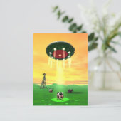 宇宙牛の誘拐はがき ポストカード (スタンド正面)