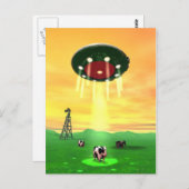宇宙牛の誘拐はがき ポストカード (正面/裏面)