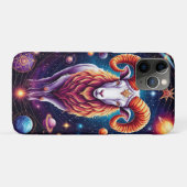 宇宙牡羊座のアート: 星々と惑星に囲まれた神秘的な表現 Case-Mate iPhoneケース (裏面(横))