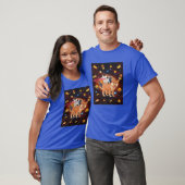 宇宙犬の猫のピザと食べBのレーザー眼猫 Tシャツ (ユニセックス)