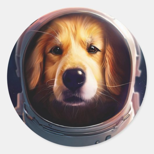 宇宙犬 ラウンドシール (正面)