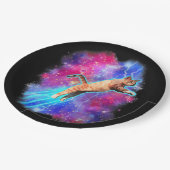 宇宙猫おもしろい宇宙空間ティー銀河系子猫キット ペーパープレート (アングル)