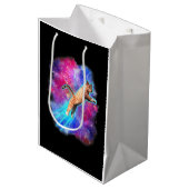 宇宙猫おもしろい宇宙空間ティー銀河系子猫キット ミディアムペーパーバッグ (正面アングル)