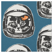 宇宙猫および金魚 ファブリック (クローズアップ)