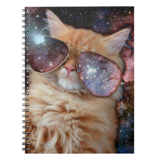 宇宙猫がサングラスをかけている ノートブック (正面)