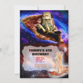 宇宙猫がピザの上に寝ている 招待状 (正面)