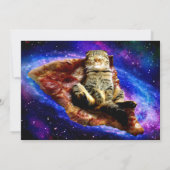 宇宙猫がピザの上に寝ている 招待状 (裏面)