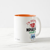 宇宙猫がマスクなしのクリスマスを夢見る |おもしろい | ツートーンマグカップ (正面右)